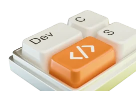Keyboard with a highlighted developer key, representing built-in enterprise capability