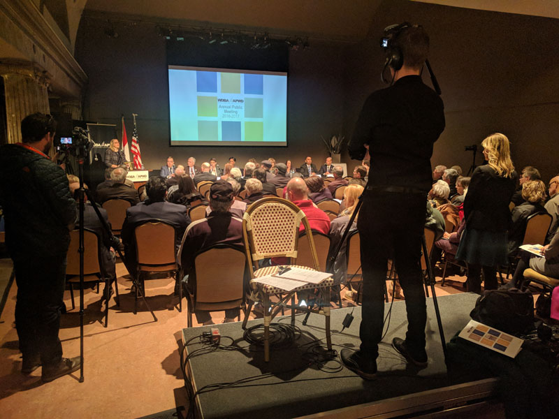 Speakers and attendees at the WDBA 2017 Annual Public Meeting