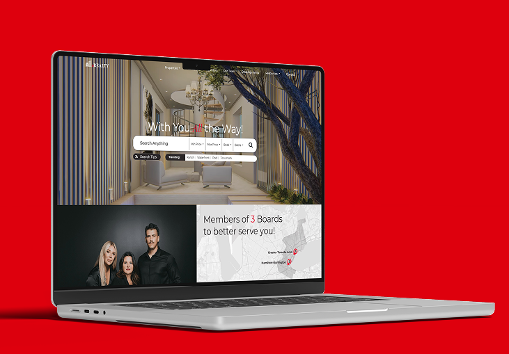 All In Realty Website on Laptop