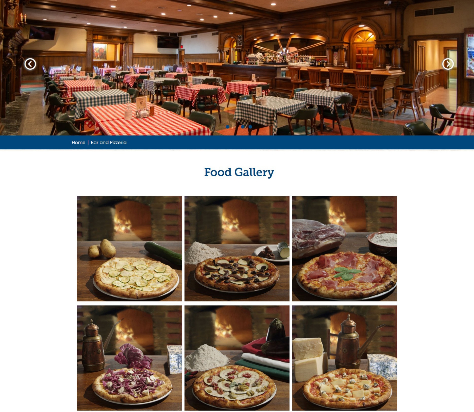 Caboto Club Website - Food Gallery