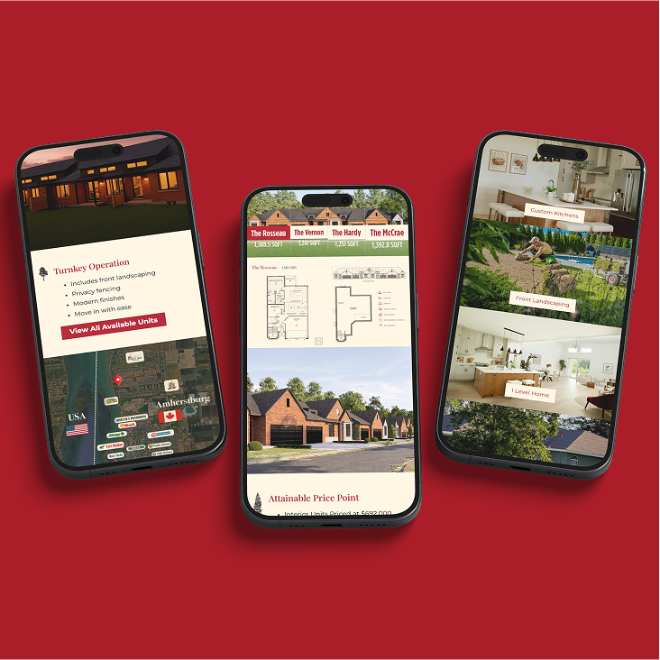 Callams Woods website on a mobile screen