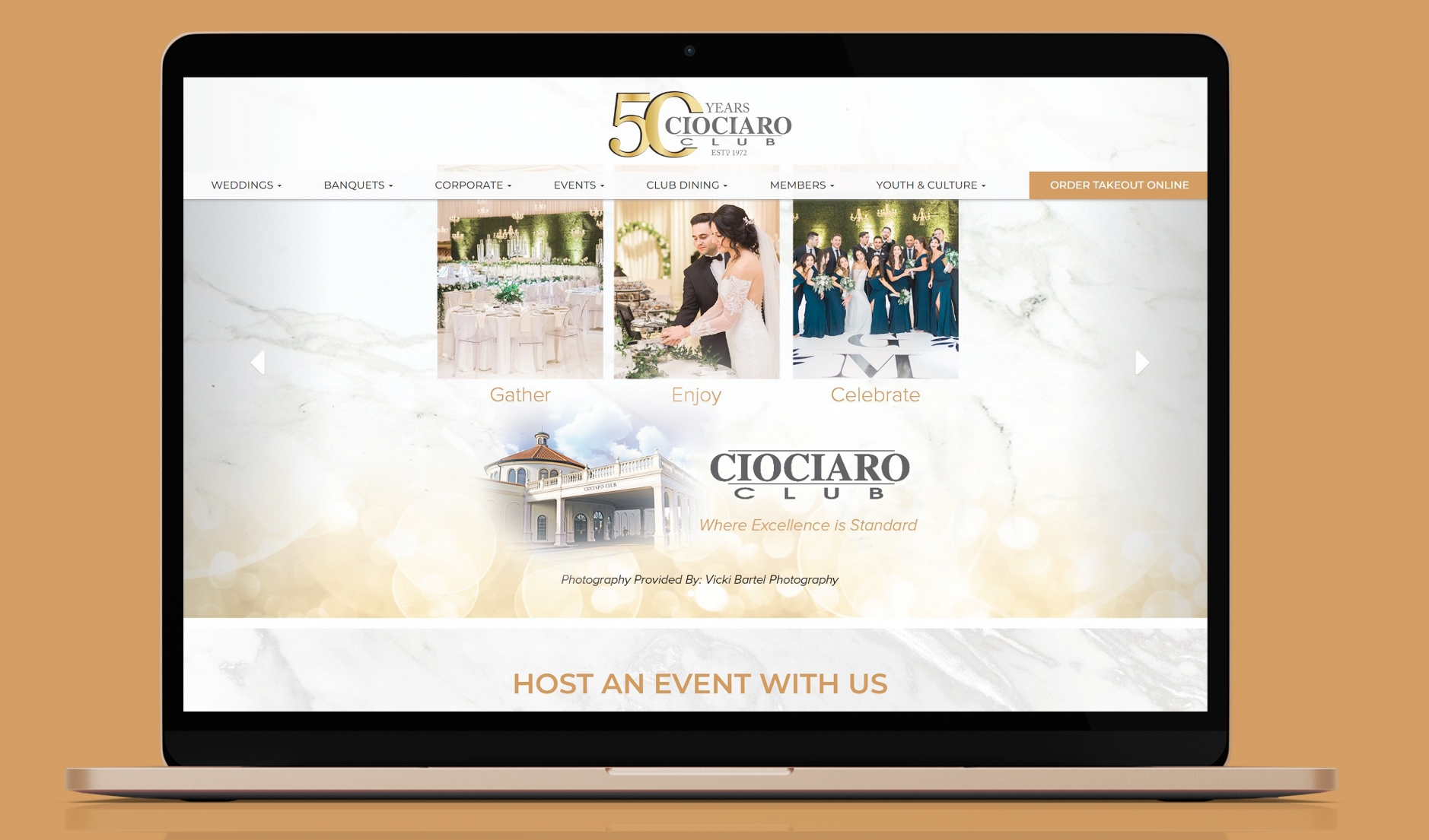 Ciociaro Club website displayed on a laptop screen