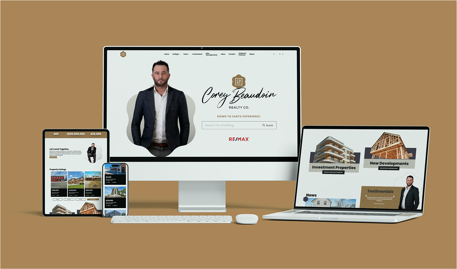 Corey Beaudoin Realty Co. Website on multiple devices