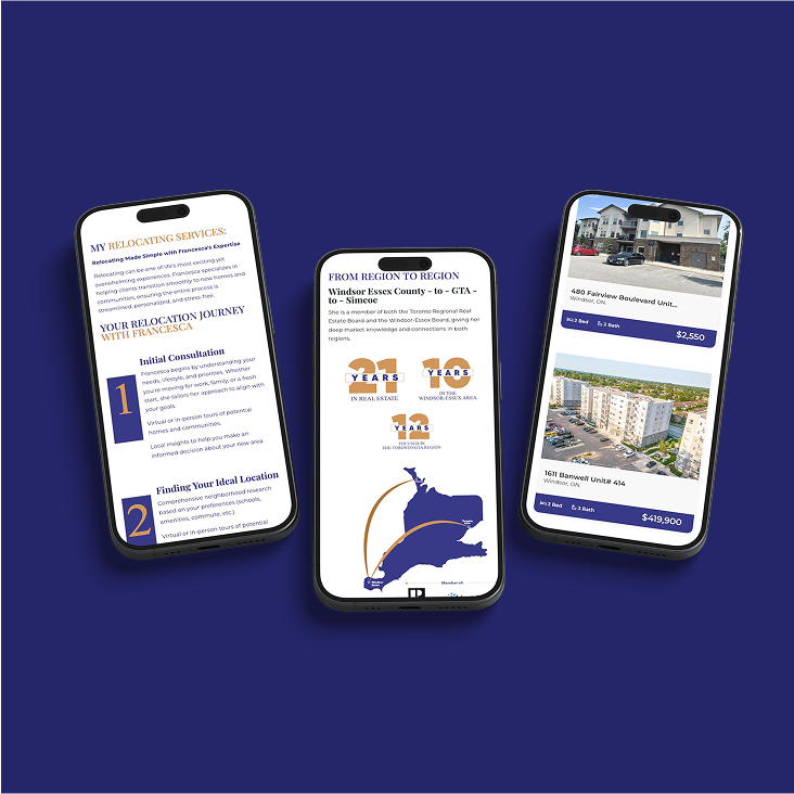Francesca Tudorica website on mobile devices