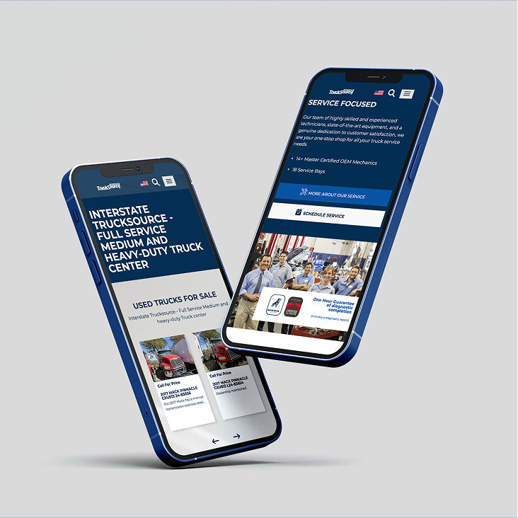 Interstate Trucksource website on a smart phone