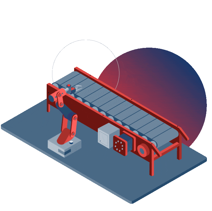 Custom animation of a conveyor belt