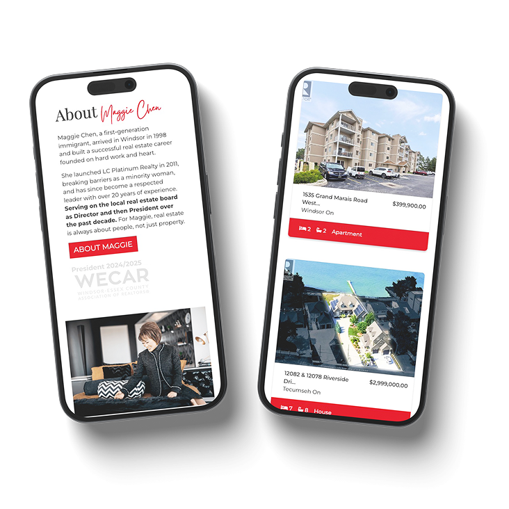Maggie Chen website on phone