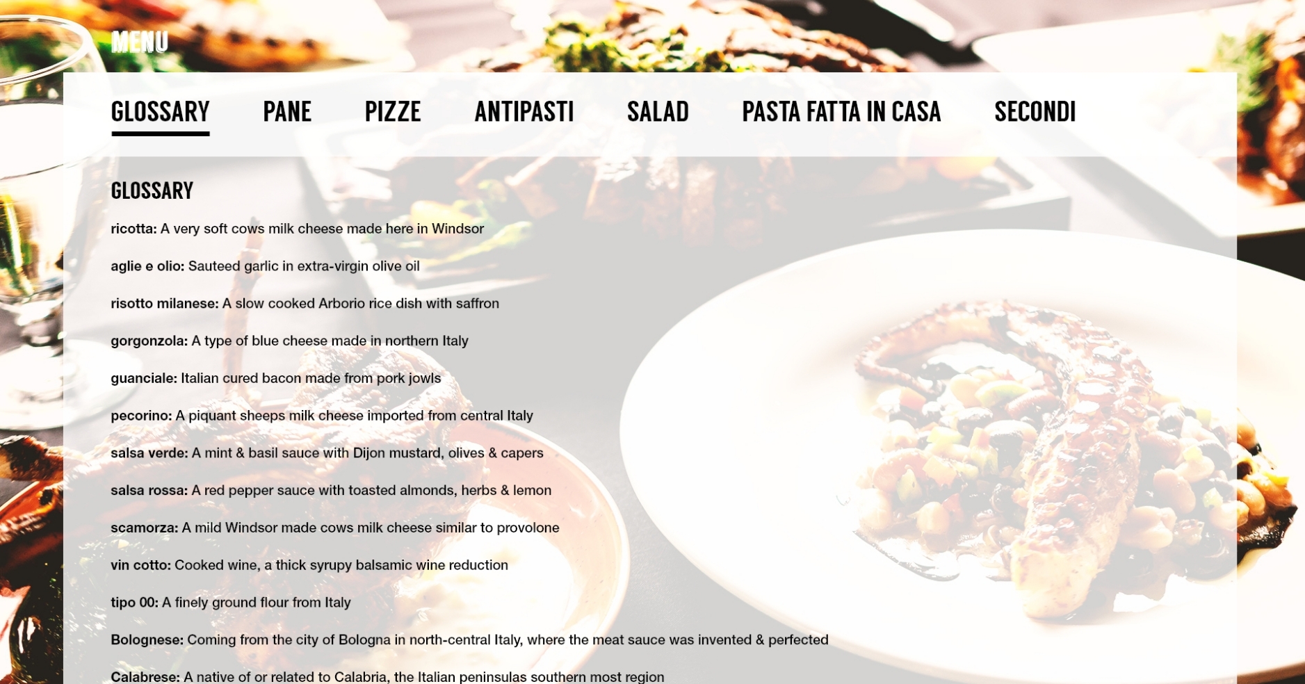 Nico Taverna Menu