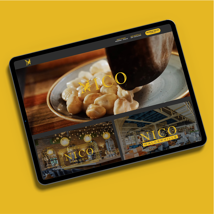 Nico Taverna Website on Tablet Screen