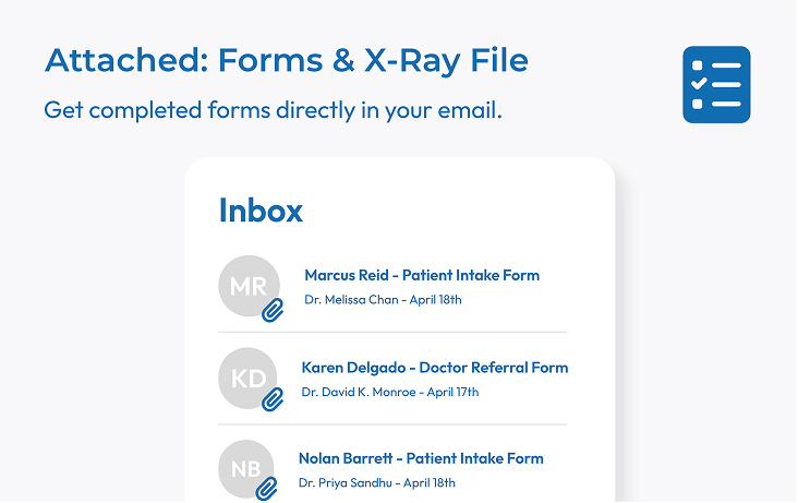 Receive only completed forms