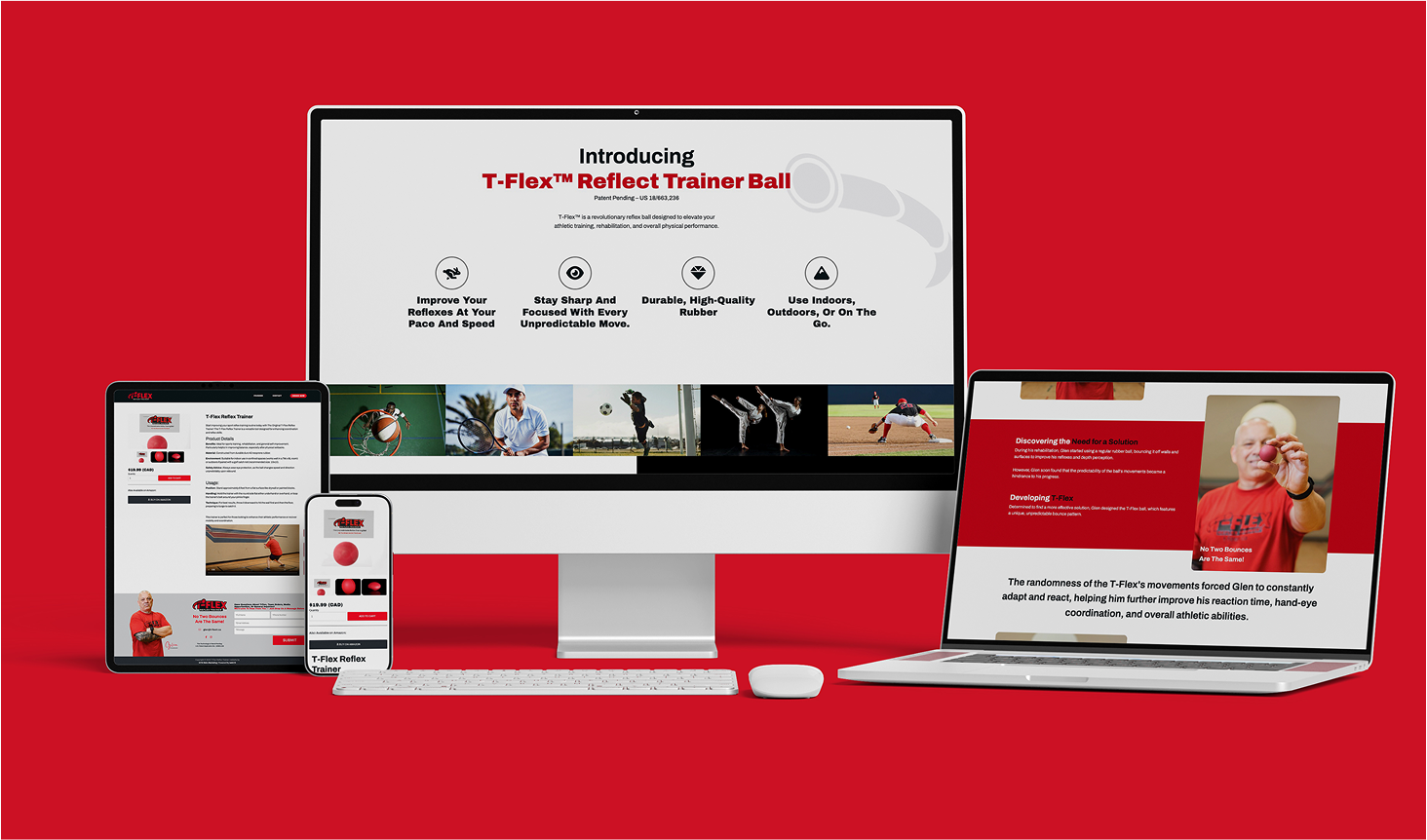 T-Flex website on a laptop screen