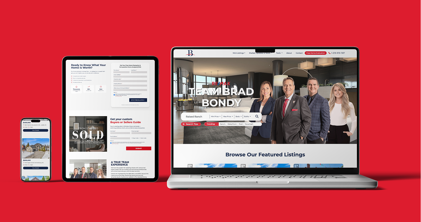 Team Brad Bondy website on multiple devices