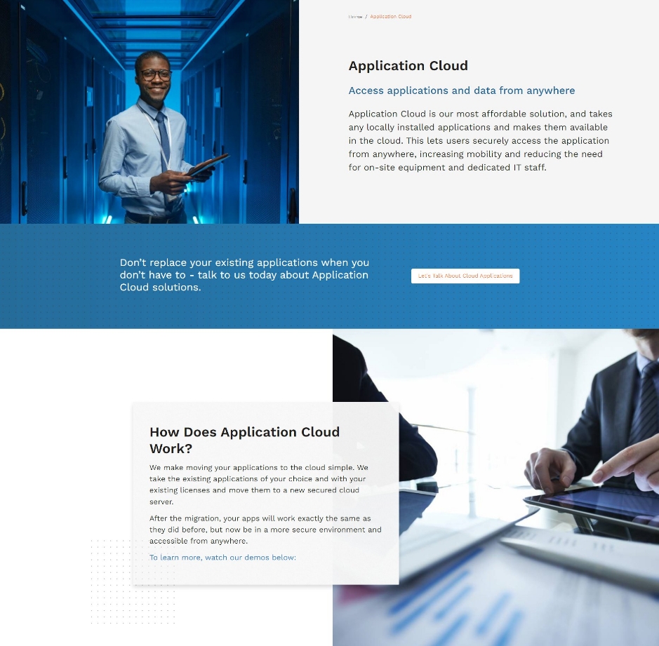 Vyon Technology application cloud page