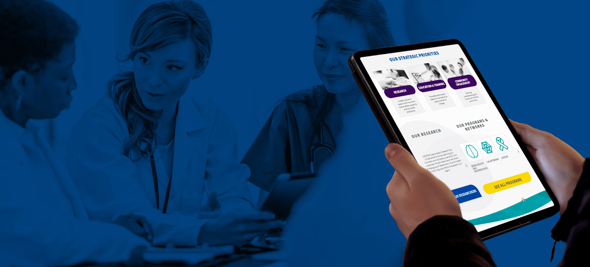 WE-SPARK website displayed on a tablet